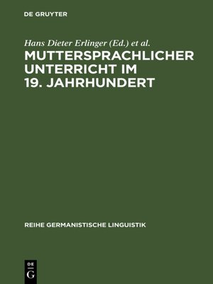 cover image of Muttersprachlicher Unterricht im 19. Jahrhundert